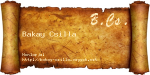 Bakay Csilla névjegykártya