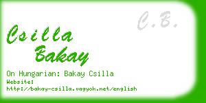 csilla bakay business card